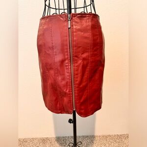 Red/ Maroon leather skirt